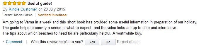 5-star review on amazon.co.uk for 48 Hours in Varna, Bulgaria