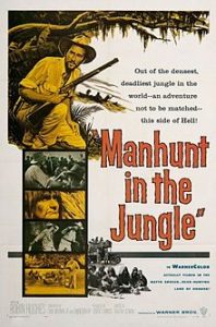 Movie poster of Manhunt in the Jungle (1958), starring Robin Hughes as Colonel Fawcett. Photo: Warner Bros.